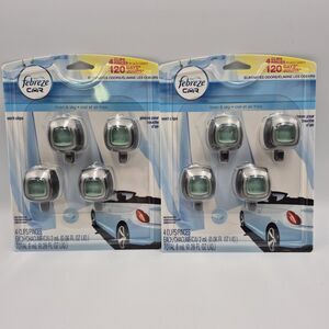Febreze Car Air Freshener Set of 4 Clips Linen & Sky-upbrand NIB Sealed 2 Packs